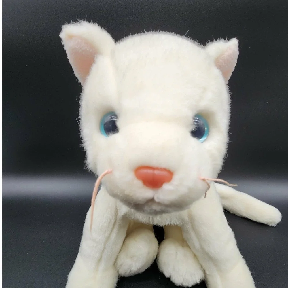 Ty White Flip the Cat Beanie Buddies 1999 Vintage Plush Stuffed Animal Blue Eyes